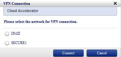 1 SSL-VPN Console Connection By using the SSL-VPN Connection service from the Service Portal (as seen in the diagram below), users can gain secure access to the VMs via