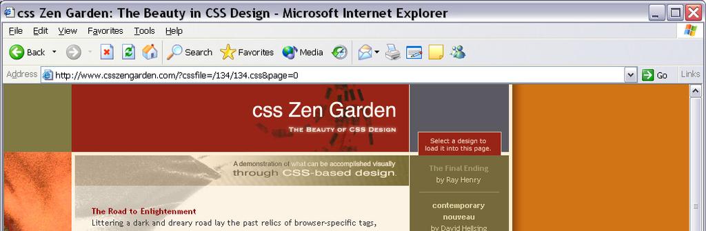 An example from CSS Zen