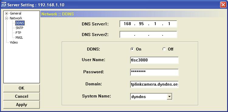 Function DHCP Description This DHCP function needs to be supported by a router or cable modem network with the DHCP service. Choose the DHCP IP type, and select Network DDNS to set DDNS settings.