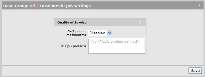 NOTE: When traffic is forwarded onto a local mesh link from a VSC, the QoS settings on the VSC take priority.