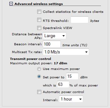 (Please check the actual charts in the HP Antennas Power-Level Setting Guide for current values). Set the maximum power level of 15 dbm as follows (MSM310 used as example): 1.