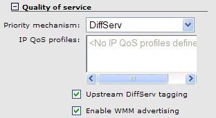 Quality of service The quality of service (QoS) feature provides a number of different mechanisms to prioritize wireless traffic sent to wireless client stations. See Quality of service (page 80).