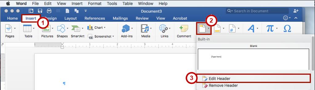 Figure 38 - Close Header and Footer Editing Headers & Footers 1. Click the Insert tab (See Figure 39). 2. Click Header (See Figure 39). 3. In the Header Gallery drop-down menu, click Edit Header (See Figure 39).