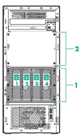 Storage 4-bay LFF non-hot-plug drive model 1-4 4 x LFF SATA/ Non-hot-plug Hard Drive Bays 4-bay LFF hot-plug drive