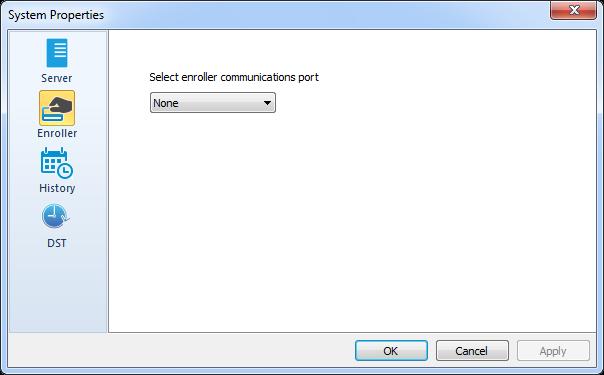 3. If a credential enroller is purchased and used, select the communication port