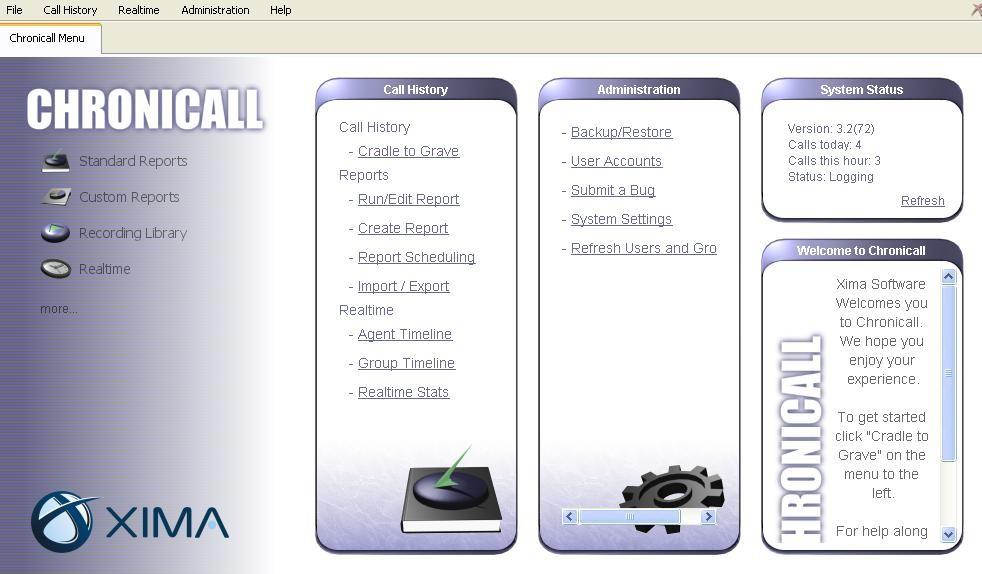 The Chronicall Menu tab is created, and displays the