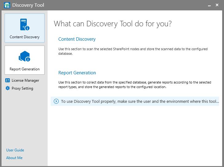 User Interface Overview When yu launch the Discvery Tl, the fllwing interface appears. Figure 1: The Discvery Tl launch windw.