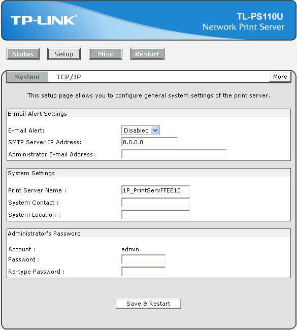 Figure 4-7 E-mail Alert: This option allows you to receive alert of the device. SMTP Server IP Address: Enter the IP Address of the SMTP Server.