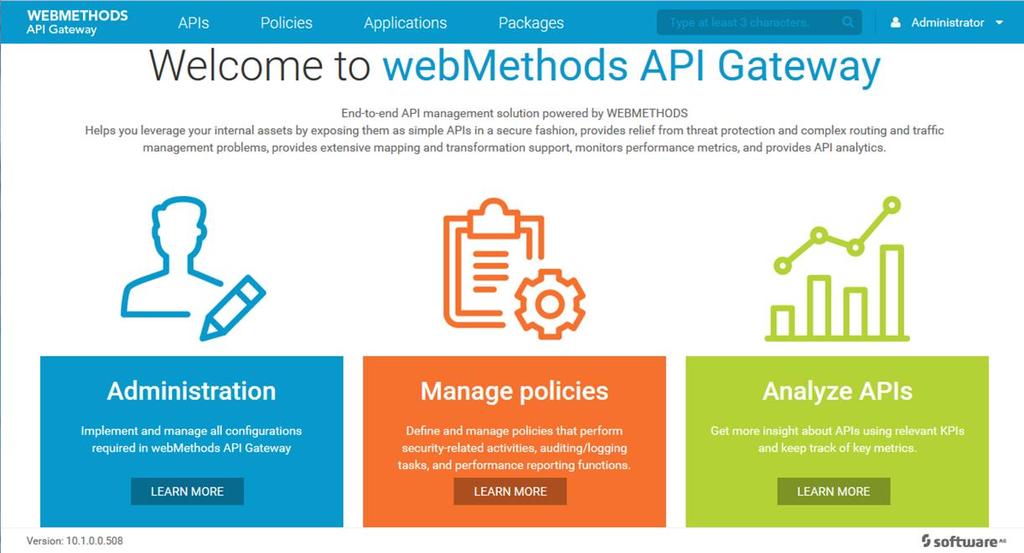 WEBMETHODS API GATEWAY KEY CAPABILITIES API GATEWAY Single gateway