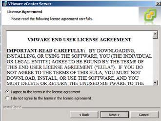 After reading and agreeing to the license agreement terms, click Next to continue.