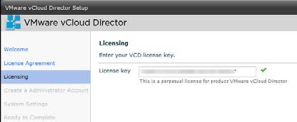 On the next screen, enter a valid license key for vcloud