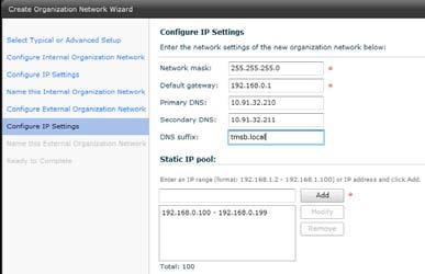 You ll notice that the wizard will present a different network to be used by the external network than was used