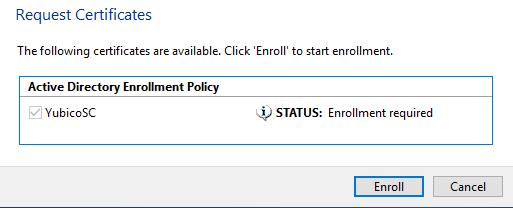 Self-Enrollment Process There are two methods for enrolling the YubiKey as a smart card for the Windows environment.