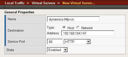 To create the virtual server 1. On the Main tab, expand Local Traffic, and then click Virtual Servers. The Virtual Servers screen opens. 2.