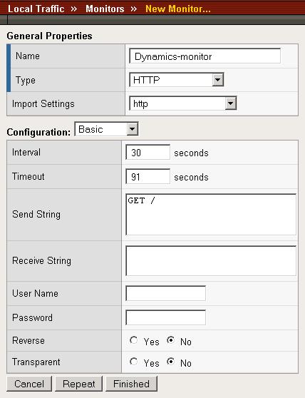 Creating the HTTP health monitor The next step is to set up health monitors for the Dynamics CRM Front End Servers. This procedure is optional, but very strongly recommended.