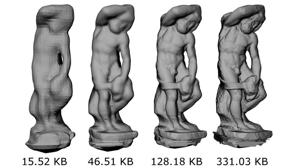 Figure 16: Barbados Statue progressively decoded. 1,990,811 polygons in final mesh. References [1] W. Lorensen, H.