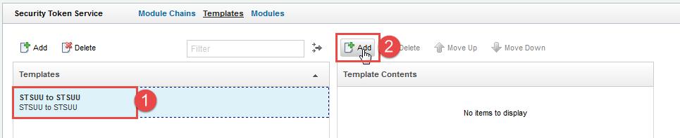 Select the new template and click Add on the right-hand panel to add a Module Instance to the template contents.