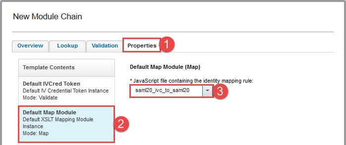 Select the Default Map Module from the list of modules on the left-hand side. This opens the properties panel for that module.