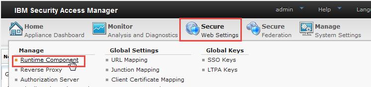 In the top menu panel, select Secure Web