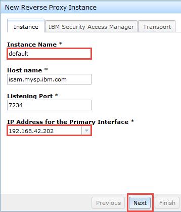 IdP SP Enter default as the Instance Name and select the IP address associated with the non-management interface we configured earlier (192.168.42.
