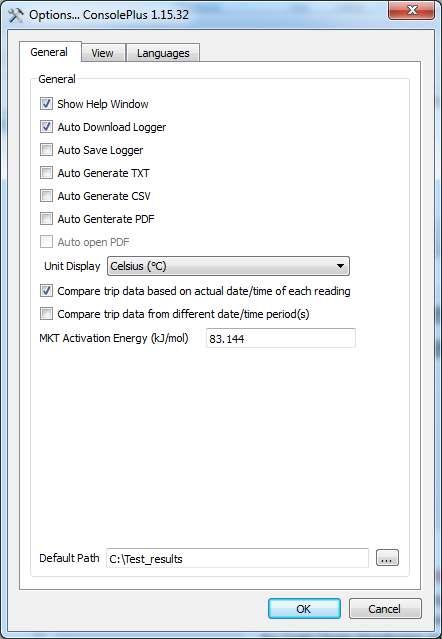 9. Options program settings General tab a. Click options, either from MENU, File Options or simply by clicking icon b.