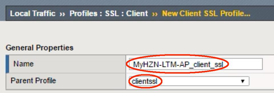Creating a Client SSL Profile 1. Create a Client SSL profile using the following guidance. a. On the Main tab, click Local Traffic > Profiles > SSL > Client > Create.