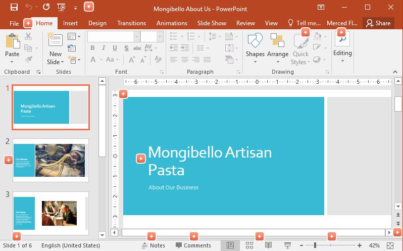 Pada start screen, pilih Blank Presentation untuk melihat paparan PowerPoint 2016.