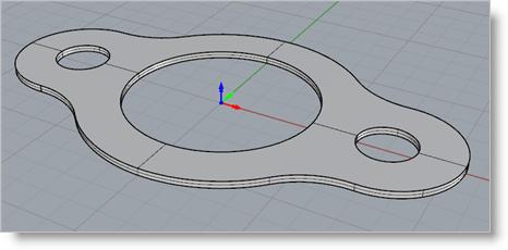 12 The part appears as shown below MILLQuickStartTutorial.3dm You can import 2D drawings, Solid, Surface and Mesh models that are supported in Rhinoceros. 3.