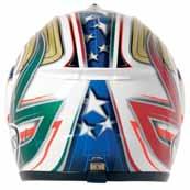 MX Features: Aggressive Styling for greatest visual impact The lightest weight race approved helmet available Dynamically Variable Resistance Crush Zone