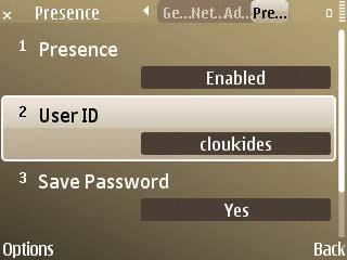 8 3. To change the User ID, select User ID and press the center button to select the field. 4.