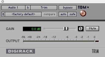 Trim The Trim plug-in can be used to attenuate an audio signal from (Infinity) db to +6 db.