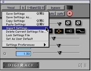 Once you create and save settings files to disk (and tell Pro Tools where to find them by assigning their root folder) they will appear in the Librarian menu.