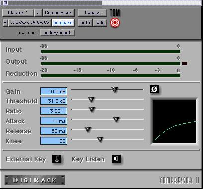 Dynamics II There are five types of DigiRack dynamics processors: Compressor, Limiter, Gate, Expander/Gate and De-esser.