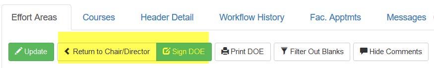 If the DOE is in an error status, the workflow cannot move forward.