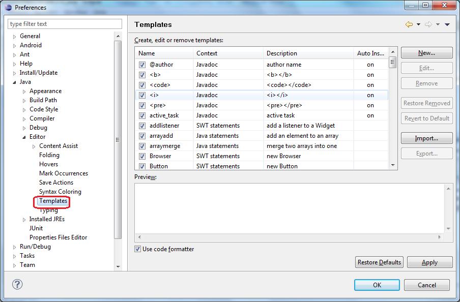 Các phím tắt hay dùng: Trong Eclipse, vào menu Help->Key Assitst hoặc nhấn tổ hợp Ctrl- Shift-L để hiển thị. 3.