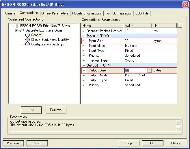 6. Select [Setup]-[System Configuration] and display the [System Configuration] dialog box. 7. Select [Inputs / Outputs]. 8. Make sure that the following are displayed in Fieldbus slave.