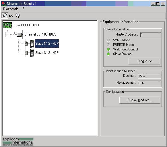 4. Troubleshooting (PROFIBUS DP) (3) Select [Protocol]-[Diagnostic] from the applicomio Console application menu.