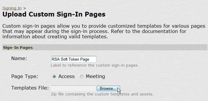 5. Enter a name for the set of pages in the Name field. 6. Click the Browse button to the right of the Templates File field, locate and select the softid.