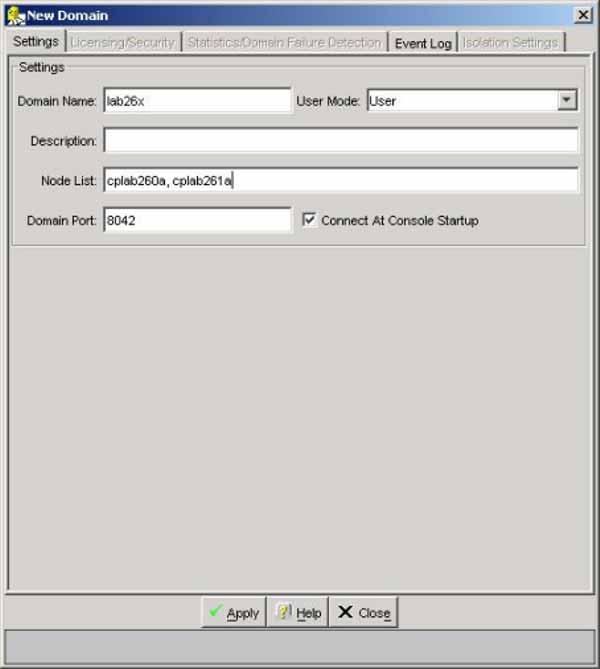 EMC AutoStart Agent and Console 231 Figure 130 New Domain 2 In the Domain Name field, enter the name of the AutoStart domain to which you want to connect 3 In the Node List field, enter a