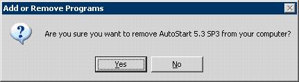 EMC AutoStart Agent and Console 233 9 Click Remove Result:The Add or Remove Programs conformation window
