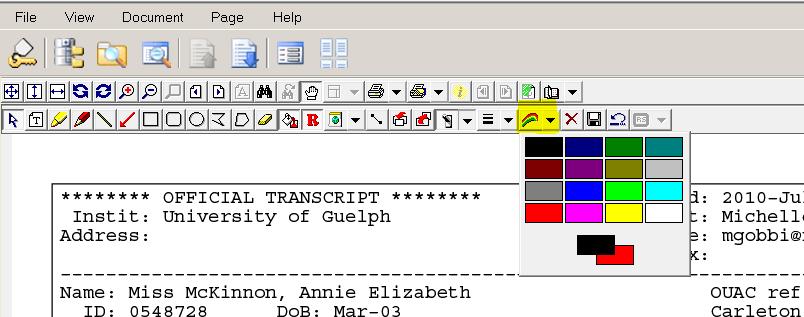 3. Adding Redactions 1. With the document open in the Interactive Viewer click on the Redaction button in the Annotation Toolbar (see illustration above). 2.