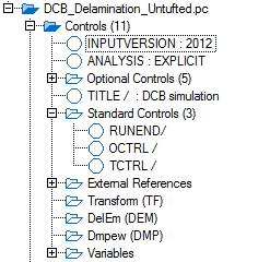 Using VCP to make the analysis model Start Visual-Crash PAM (VCP) and read in the mesh: Select File > Open and open the file DCB_Delamination_Model.