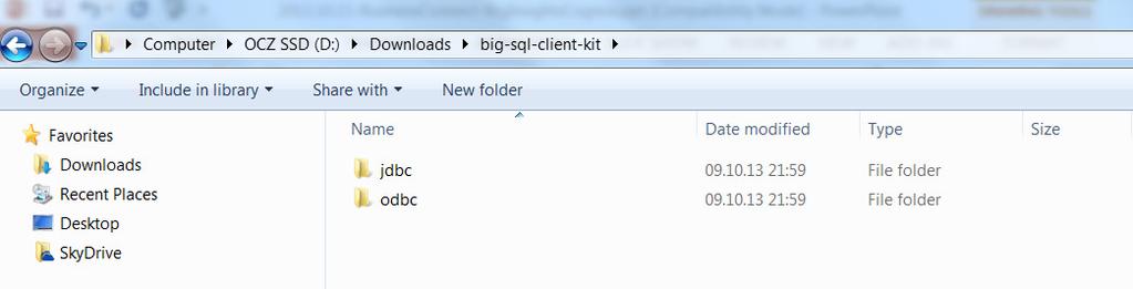 Establish the data source connection in IBM Cognos 10 Extract the big-sql-client-kit.