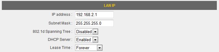 3-3 LAN You can configure your local area network under LAN.