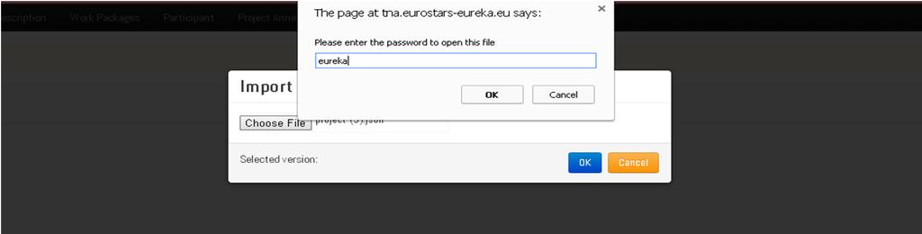 Import Enter the password related