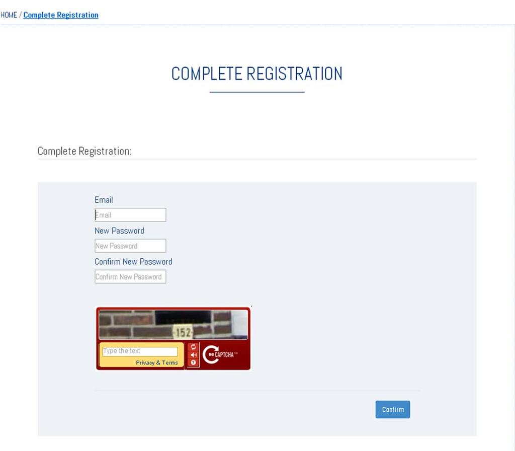 Registration This is the last step of the registration process: create your own password and keep it safe.