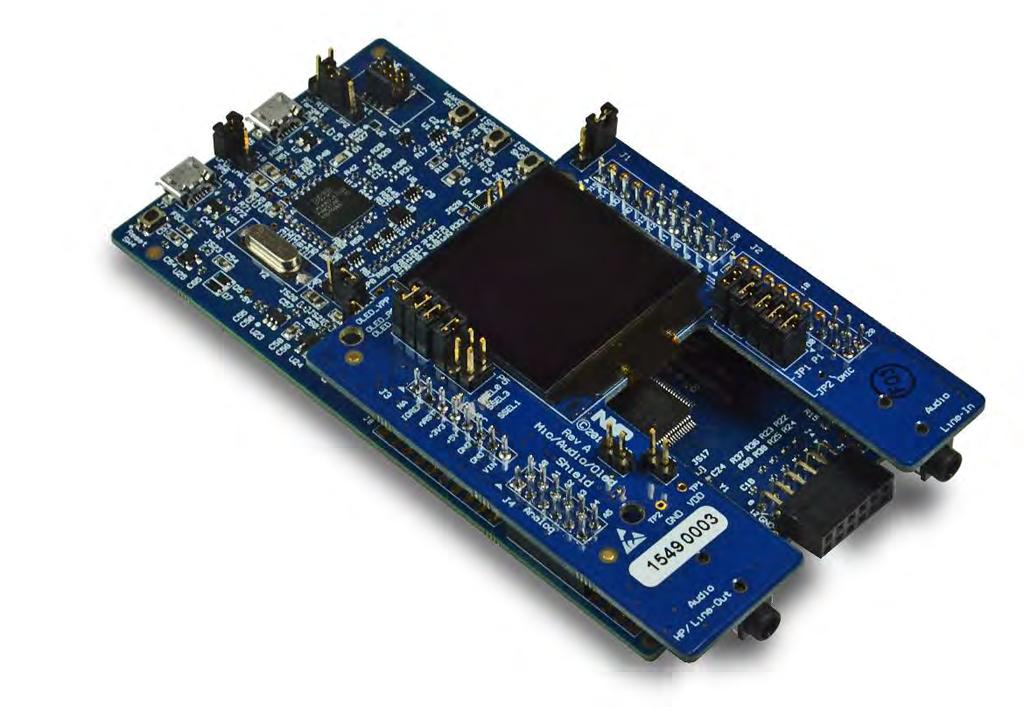 1. Introduction The LPC54114 audio and voice recognition kit ( The Kit ) combines the LPC54114 MCU with an OLED display, digital microphone and audio CODEC in a two board set, complemented by a