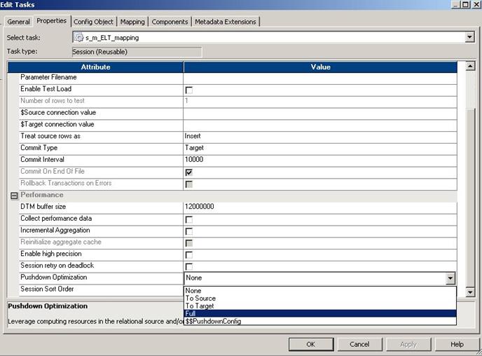 Full Pushdown Optimization Example HypoStores Corporation needs to extract data from an Oracle database and perform batch loads into staging and target tables in a Teradata database.