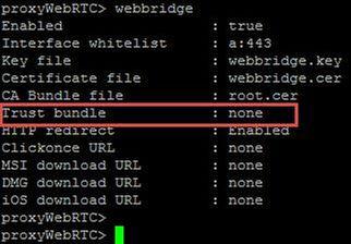Note: The trust bundle is the call bridge certificate.