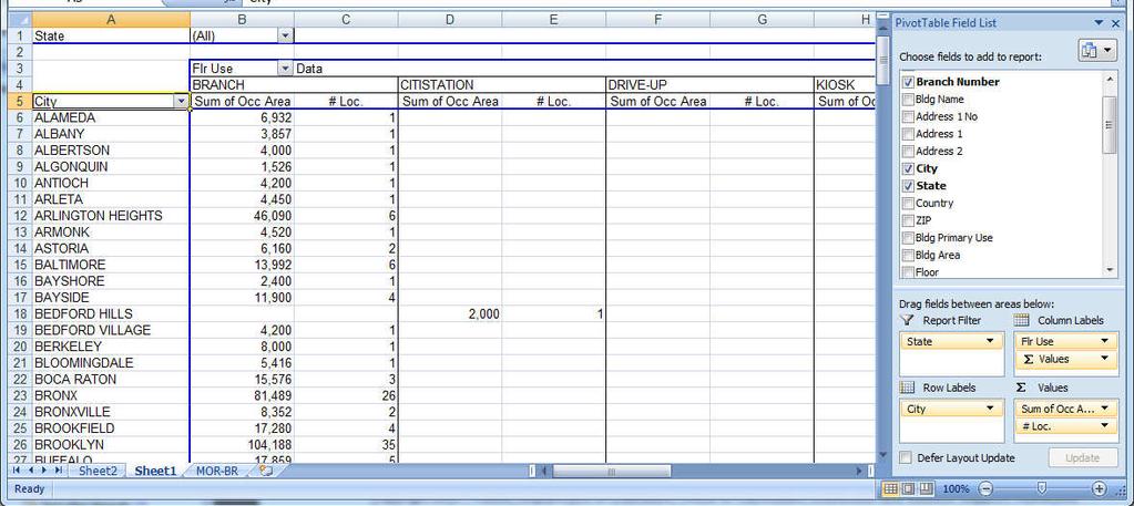 FILTERING THE PIVOTTABLE There are two ways we can filter a PivotTable. First- you may have noticed the report filter box on the bottom of the field list.